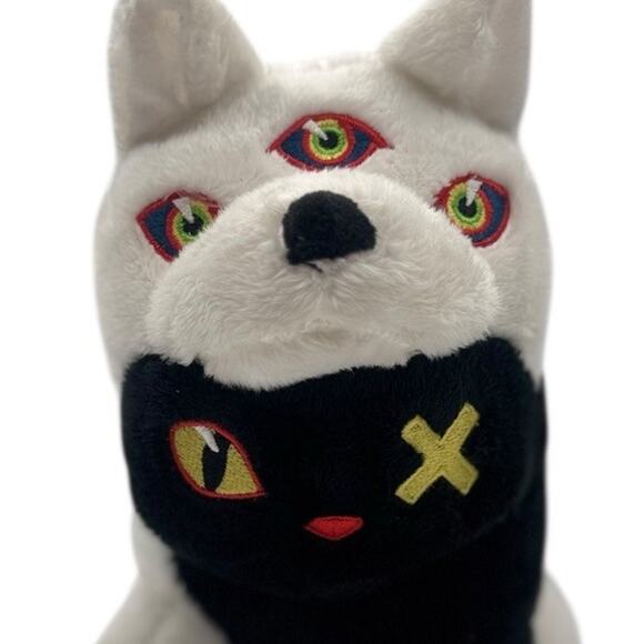 Meow Wolf Plush Twisted Multiverse Cat Wolf Black White 10” Stuffed Animal New - Picture 8 of 10